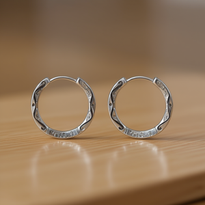 Orecchini a Cerchio Vintage in Argento 925 con Cristalli e Strass, Finitura Argento Anticato per Uso Quotidiano Femminile - Product Image 2