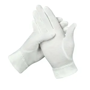 Gants blancs de bienvenue, etiquettes en coton pur, gants de travail fins et antiques, bijoux, gants de main pour conducteur