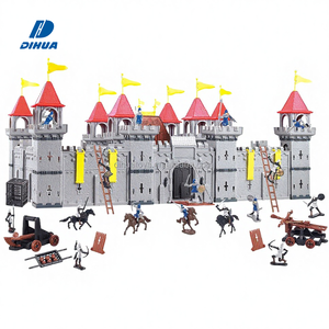 Juego de Bloques de Construcción de Castillo <span class=keywords><strong>Medieval</strong></span> Educativo, Casa de Juegos para Niños, Juguete de Construcción de Castillo, Figura de Acción de Soldado de PVC, Caballeros del Reino - Product Image 1