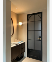 Juego de Puerta Completo de Aluminio con Doble Puerta Arqueada Estilo Francés BOCHARM, Anti-Robo, para Dormitorio, Sala de Estar, Cocina y Pasillo
