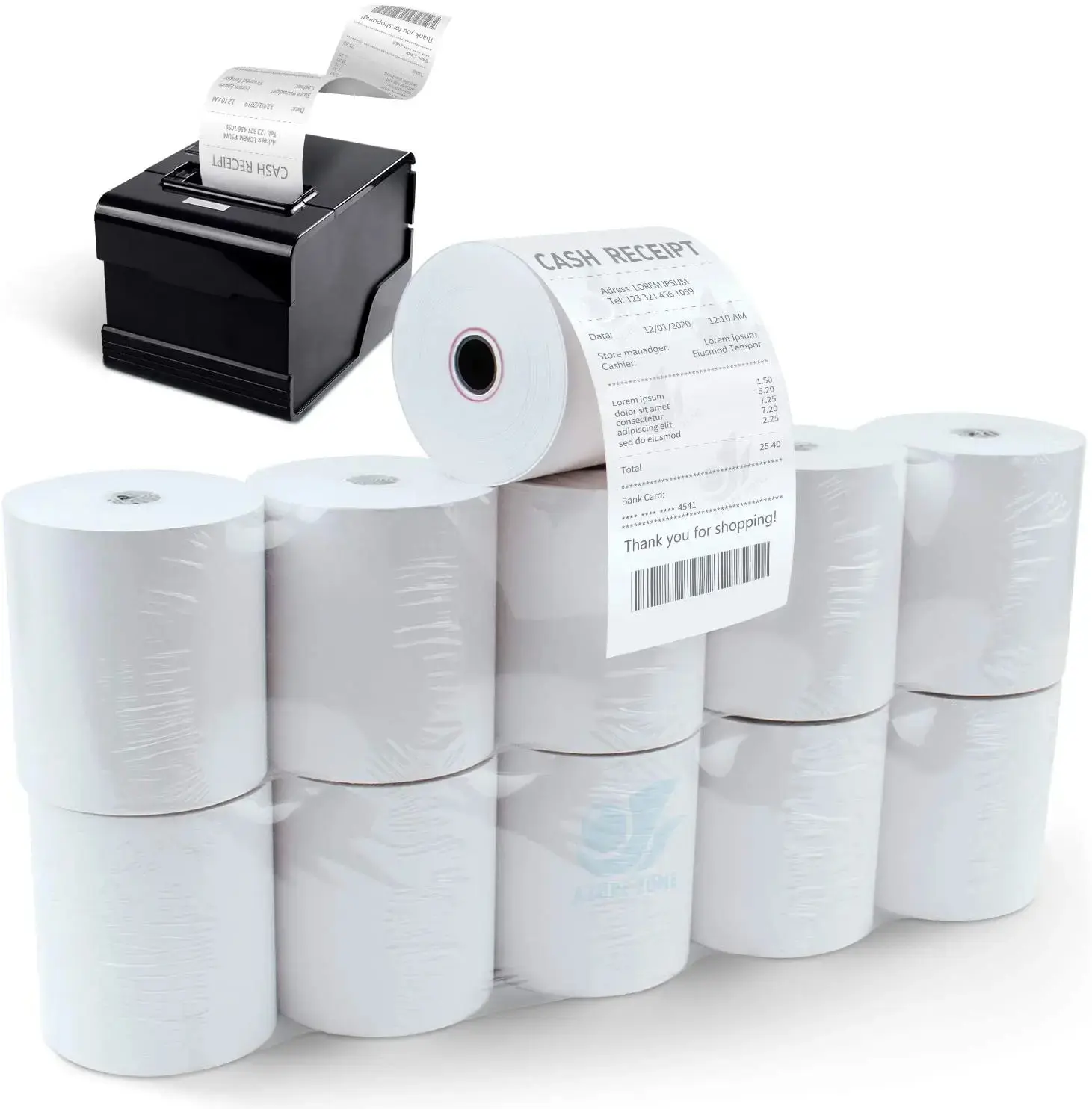 Rouleau de papier fax thermique 80x80mm pour caisse enregistreuse pour imprimantes thermiques