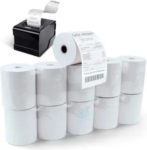 Rollo de papel para fax térmico de 80x80mm para caja registradora para impresoras térmicas