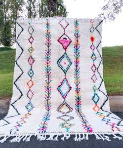 Tapis en laine azilale authentique marocain fait à la main style Beni Ourain personnalisable noué à la main pour la décoration de n'importe quelle pièce - Product Image 2