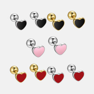 简约925纯银微小几何星星简约复古时尚精品饰品镀金螺丝背耳环女 - Product Image 1