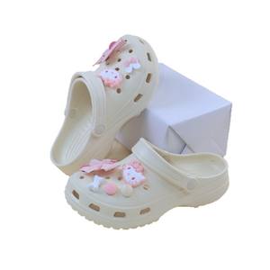 Sandalias Crocs para niñas de Hello Kitty, zapatos de playa de verano con suela blanda blanca para niños con decoraciones de dibujos animados - Product Image 5