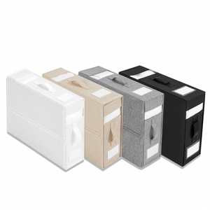 Boîtes de rangement pliables personnalisées en tissu non tissé avec fermeture éclair pour draps, housses de couette et taies d'oreiller - Product Image 1