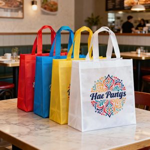 Reusable Non Woven Tote Bag with Shoulder Handle Recyclable Eco-Friendly Shopping Bag for Grocery Retail Pillow Use Custom Logo - Product Image 4
