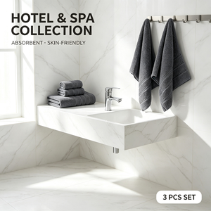 Juego de Toallas de Baño de Algodón con Rayas Satinadas, 3 Piezas, Toalla de Mano Absorbente, Suave para la Piel, Elegante, para Hotel y Hogar, Venta al Por Mayor - Product Image 2