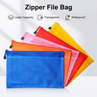 Pochette de rangement A4 A5 A6 double couche en PVC, sac à documents en maille, sac à fermeture éclair étanche pour documents et livres – Vente directe usine