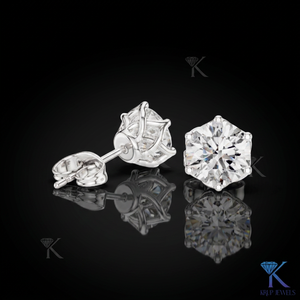 Lab Grown Diamond Solitaire Stud <b>Earrings</b> 6 Prong Crown Tulip Setting 14K/18K <b>Solid</b> Gold Women's Jewelry Wedding Party - Product Image 3