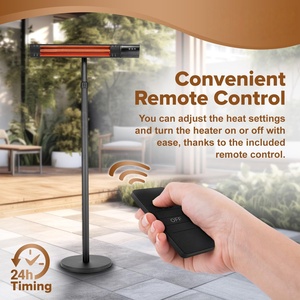 Radiateur électrique extérieur pour la maison avec télécommande en fibre de carbone, mural et sur pied, pour terrasse - Product Image 5