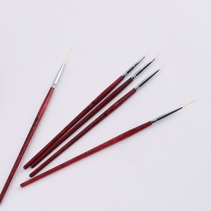 Ensemble de pinceaux professionnels pour nail art à manche long en bois rouge, 6mm/9mm/12mm, pour peinture et sculpture des ongles, marque privée - Product Image 4