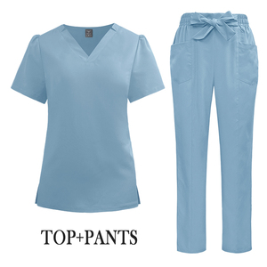 Uniforme de travail personnalisé avec logo, pour les salons de beauté, les spas dentaires, les hôpitaux, ensemble de blouses médicales, polyester respirant, unisexe - Product Image 3