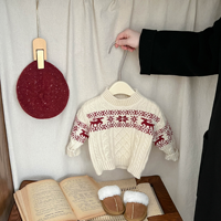 Pull de Noël rouge et blanc pour enfants, garçons et filles, best-seller, prêt à être expédié, doux et chaud pour l'hiver