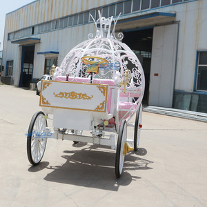Mobile Horse Cart Gracefully Princess Horse Carriage Electric Cinderella Carriage <b>White</b> Color Wedding Pumpkin Carriage - Product Image 5