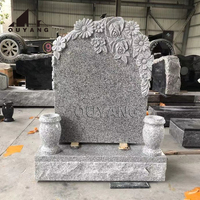 Monument funéraire double en granit noir et beige, style européen moderne, sur mesure QUYANG