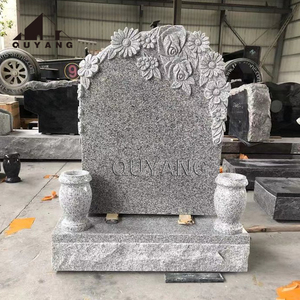 Monument funéraire double en granit noir et beige, style européen moderne, sur mesure QUYANG - Product Image 6