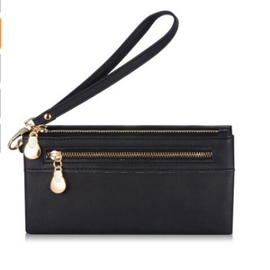 Boshiho Double Zipper Leather Lady Clutch <b>Wristlets</b> - Product Image 2