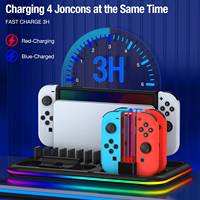 Nuevo soporte de refrigeración multifuncional para Nintendo para Switch Joy Con pegatina Joypad controlador cargador estación de carga tarjeta