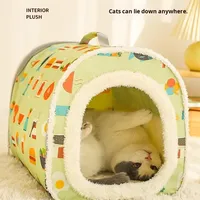 DO Luxe Cartoon Mode Kattennest Winter Warm Polyester Cilindrisch Herfst Winter Kattenhuis Hondenkennel Tent Zwerfkattenmat