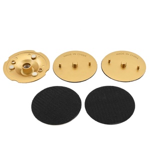 Tampon de polissage en aluminium diamant M14 de 4 pouces, 1 ensemble/5 pièces, support à crochet et à boucle, disque de ponçage pour meuleuse, support velcro