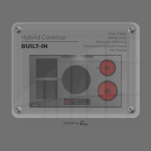 Table de cuisson hybride avec commande Wi-Fi, plaque de cuisson électrique à induction infrarouge intégrée de 36 pouces, table de cuisson intelligente et commandes à activation tactile - Product Image 5