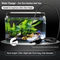 Mini pompe à eau pour aquarium, mini changeur d'eau, nettoyeur de fond manuel pour Betta, outil d'aspiration des excréments de tortue, boîte en acier inoxydable 304