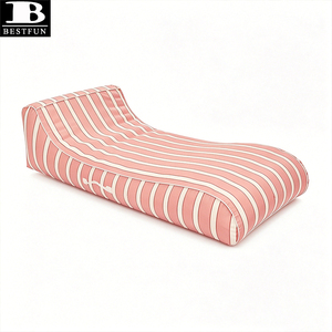 Sillón Inflable Ligero Cubierto de Tela, Tumbona Portátil Inflable, Cojín Flotante para Exteriores y <span class=keywords><strong>Piscina</strong></span> - Product Image 4