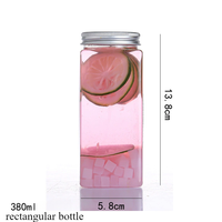 Gobelet en plastique jetable en gros, emballage commercial en gros pour boissons, bouteille carrée pour jus et thé au lait