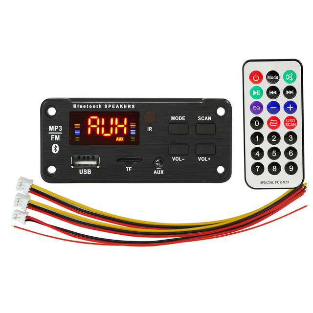 Car audio BT MP3 decoding board with color screen display for Blue tooth version 5.0 MP3 decoder module