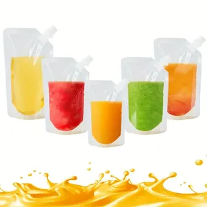 Plastic Resealable Laminated Liquid Stand up Alcohol Drink Pouch with Corner Spout Packaging Bags Spout Pouch Custom