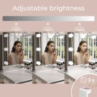 Table de toilette en bois blanc brillant de haute qualité, durable, avec miroir et tiroirs spacieux, éclairage intégré pour chambre à coucher, MOQ 100