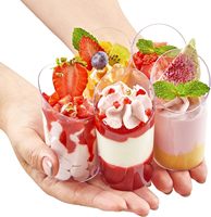 Mini tasses à dessert avec cuillères petit plastique 2.7 oz tireur rond incliné jetable clair Parfait apéritif tasse pour la dégustation
