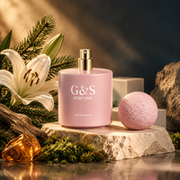 Vente en gros de flacons de parfum personnalisés de 50 ml et 100 ml, flacons en verre vides avec bouchon à bille, emballage de parfum avec boîte pour marque