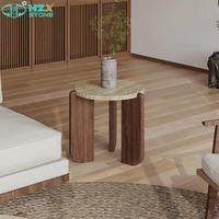 Dalle de marbre travertin naturel HZX, moderne, polie, durable, écologique, pour salle à manger et salon de villa, mobilier en pierre beige Cardin