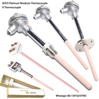 Platinum Rhodium Thermocouple Pt-rh B R S K Type Thermocouple for Furnace Kiln 0-1800c 0-1600c 0-1300c Glass Factory