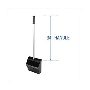 Boardwalk BWK02600 Lobby Dust Pan 11 3/4\" Wide Plastic/Aluminum 34\" Handle in Black/Silver for <b>Brooms</b> & <b>Dustpans</b> - Product Image 6