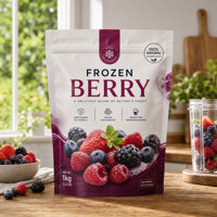 Sachets d'emballage personnalisés en aluminium pour snacks de baies surgelées, aliments lyophilisés, conservation longue durée, production en petites séries