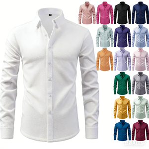 <span class=keywords><strong>Camicia</strong></span> Formale da <span class=keywords><strong>Uomo</strong></span> di Alta Qualità, Personalizzata, a Maniche Lunghe, Stampa Estiva, Senza Pieghe, Senza Bisogno di Stiratura, per Ufficio - Product Image 2