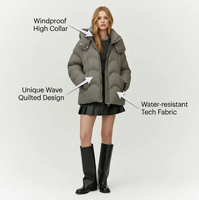 Veste matelassée en duvet pour femmes, taille plus, imperméable, respirante, avec logo, manches longues, boutons, fabriquée en Chine