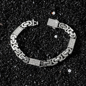 2026 New Personalized Geometric Design Alloy Thick Chain <b>Bracelet</b> Hiphop Men's Spliced <b>Bracelet</b> For Gift Wholesale Jewelry - Product Image 3
