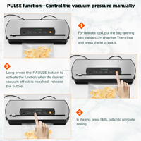 Machine de mise sous vide multifonctionnelle pour la cuisson, avec plaque frontale en acier inoxydable, couvercle amovible et coupe-sacs intégré