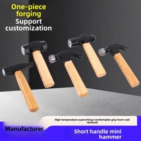 Mini marteau de sécurité à manche court avec poignée en bois, face octogonale, personnalisable pour le bricolage et l'OEM, idéal pour la construction et la rénovation