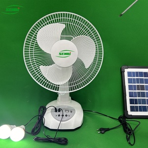 <span class=keywords><strong>Ventilador</strong></span> de Mesa Recargable de 12'' con Circuito de Corriente Alterna/Continua, 2 Bombillas LED, Panel Solar y Batería - Product Image 1