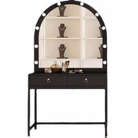 Vente en gros de table de toilette de studio pour chambre à coucher miroir de rangement simple et moderne salon de coiffure salon de beauté table de maquillage avec robe de mariée de luxe
