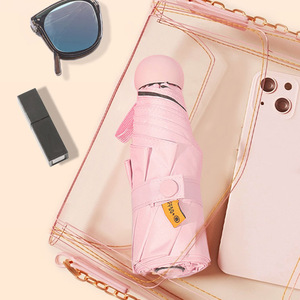 Mini Capsule Umbrella Portable Five Fold Sun Protection Umbrella For Rain And Sunny Days Advertising Gift With Logo Printing - Product Image 3