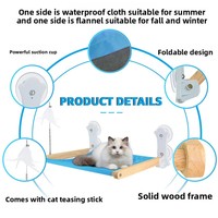 Hamac réversible en bois massif pour chats et chiens bain de soleil seuil de fenêtre nid de chevet vente directe d'usine