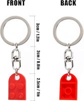 Set de Llaveros de Corazón de Ladrillo Coloridos, Bloques de Construcción Acrílicos para Parejas, 2 Piezas, Amuletos de Amor para Novios y Amigos