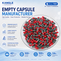 Capsules vides de marque Kangle, couleur personnalisée rouge gris, tailles 000-5, certifiées Halal, conformes aux normes GMP, capsules vides végétales en HPMC