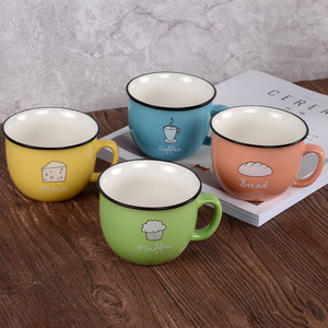 Tazza in ceramica di latte tazza di <span class=keywords><strong>caffè</strong></span> creativa tazza tazza da <span class=keywords><strong>caffè</strong></span> a bocca larga per la colazione supporta la tazza colorata di personalizzazione del Logo in piccoli lotti - Product Image 2